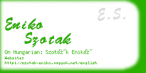 eniko szotak business card